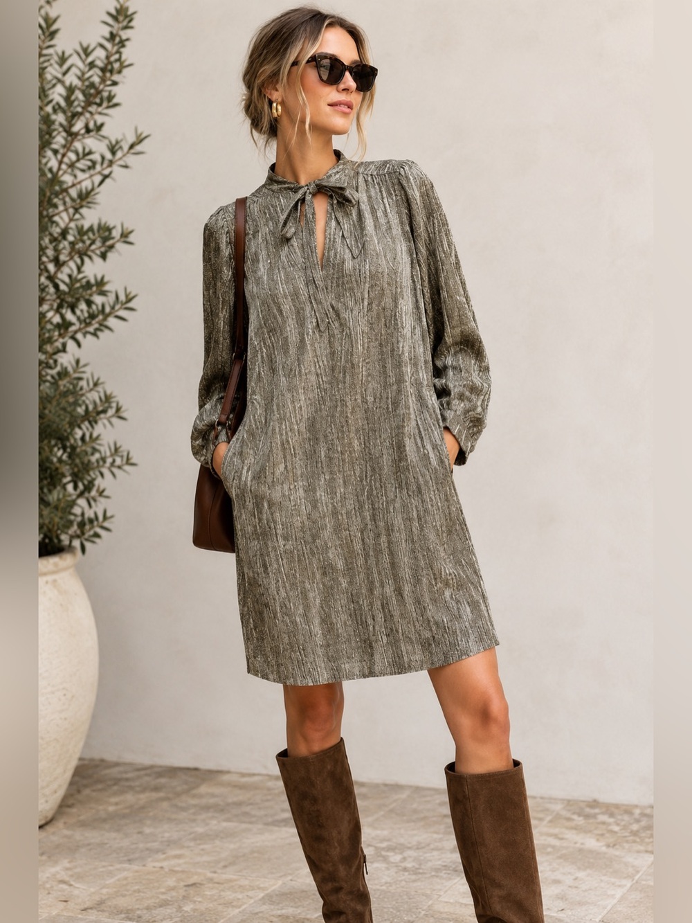 Sabina Musayev Anthropologie Gold and Gray
Eugine Long Sleeve Shirt Dress